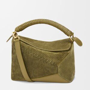 NWT Loewe Puzzle Bag Suede in Autumn Green